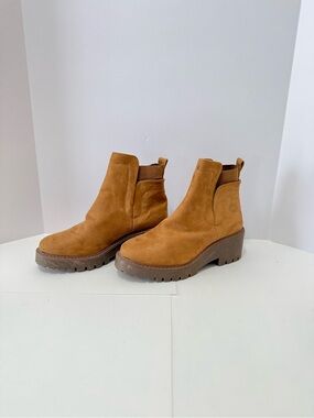 Rock & Candy by ZiGi Tan Suede Lug Chelsea Booties